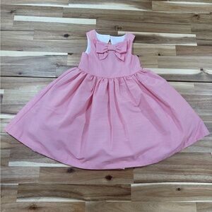 Janie and Jack Red Striped Formal Dress with Bow and Back Detail 2T